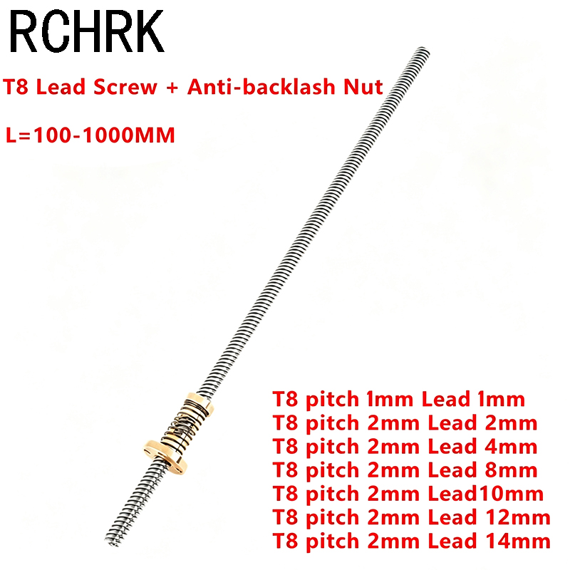 Lead Screw 8Mm - 1 Conjunto de Fuso T8 com