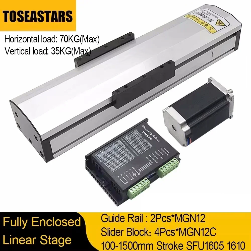 Nema23 Stepper - Guia de trilho linear totalmente fechado,