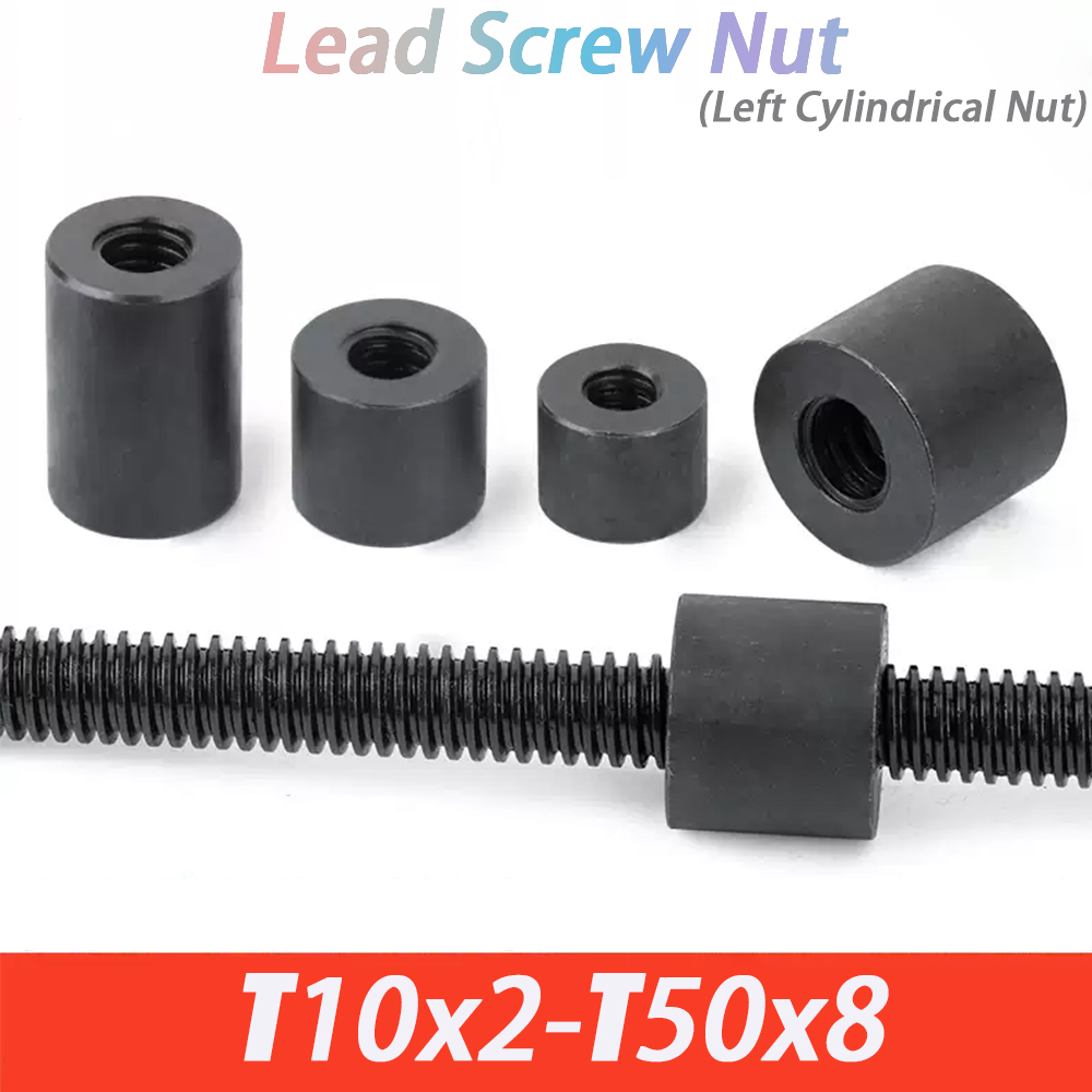 Lead Screw 8Mm - 1 Peça Porca Cilíndrica Esquerda para