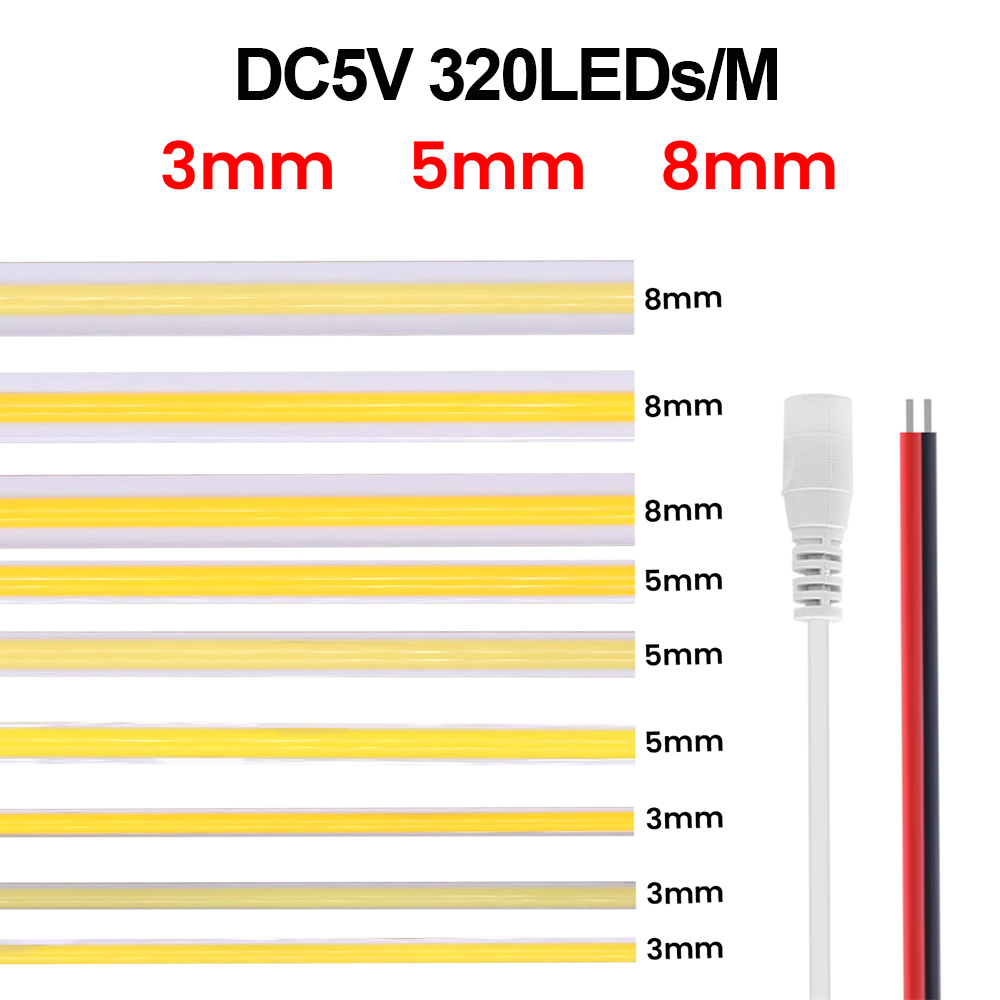 Fita LED COB 3MM 5MM 8MM 5V 12 - Linear Rod 8Mm avaliação e preço