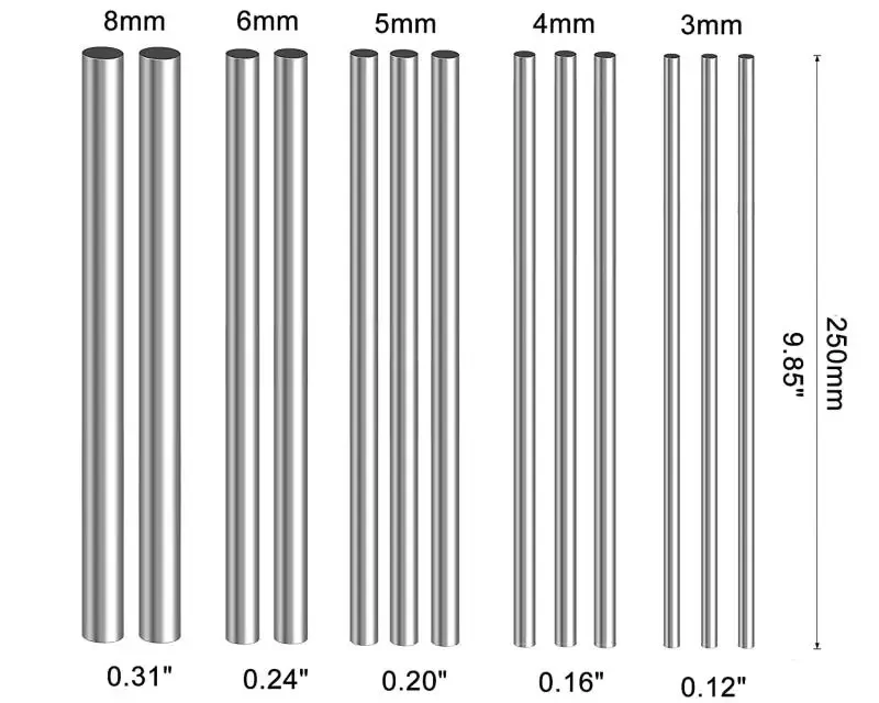 Haste de aço inoxidável, 1 a 5 - Linear Rod 8Mm avaliação e preço